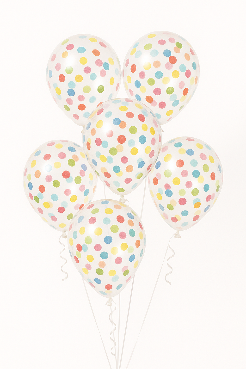 Glitter Confetti Balloon Bouquet – 10 Inch Clear Confetti Balloons (6pc / 12pc)