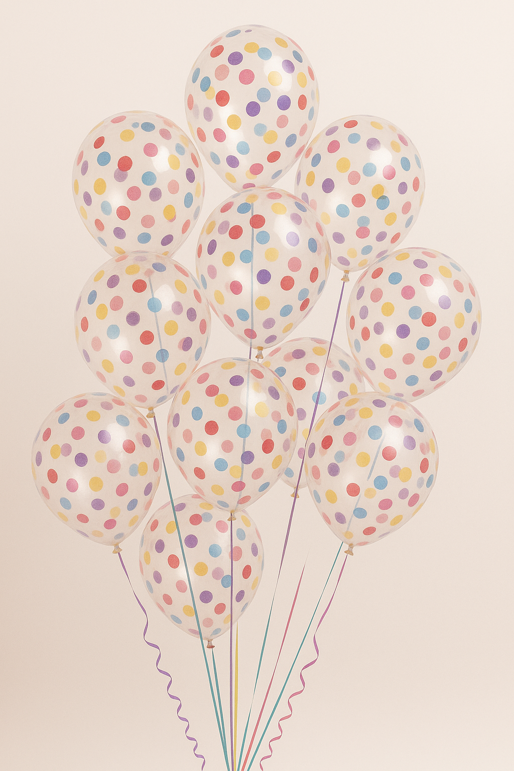 Glitter Confetti Balloon Bouquet – 10 Inch Clear Confetti Balloons (6pc / 12pc)