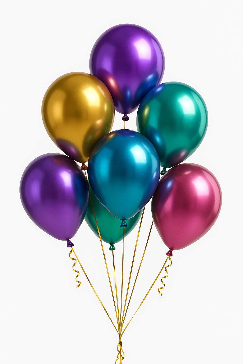 Chrome Helium Balloon Bouquet (6pc or 12pc) – Luxury Metallic Shine