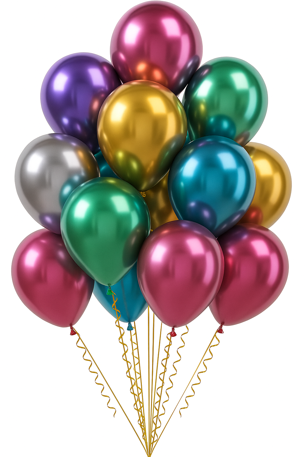 Chrome Helium Balloon Bouquet (6pc or 12pc) – Luxury Metallic Shine